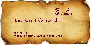 Bacskai László névjegykártya