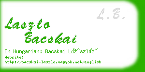 laszlo bacskai business card